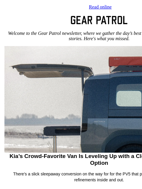 gearpatrol newsletter: Kia's Sought-After Van Gets a Clever Camp-Ready Co...