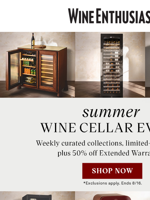 wineenthusiast newsletter: The Cellar Event | Week 1: Refrigerated Bar Cabine...