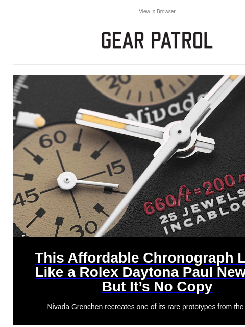 Camper vans, Sonos soundbar leaks and more. View in Browser This Affordable Chronograph Looks Like a Rolex Daytona Paul Newman, But It's No Copy This Affordable Chronograph Looks Like a Rolex