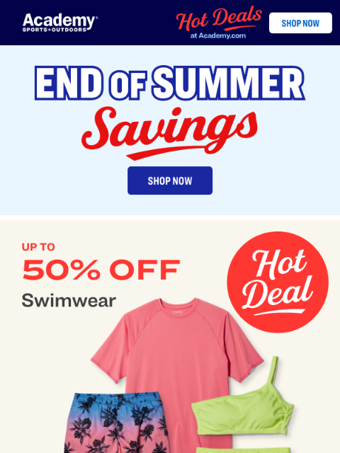 academy newsletter: First Look: END-OF-SUMMER SAVINGS!