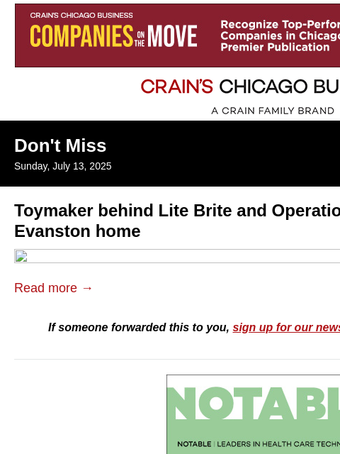 crainalerts newsletter: Home designed by Lite Brite creator up for sale
