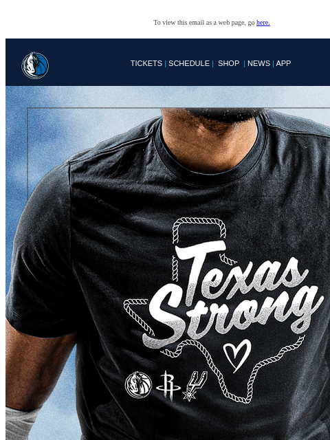 mavsmail newsletter: 💪 Texas Strong Tee Available Now!