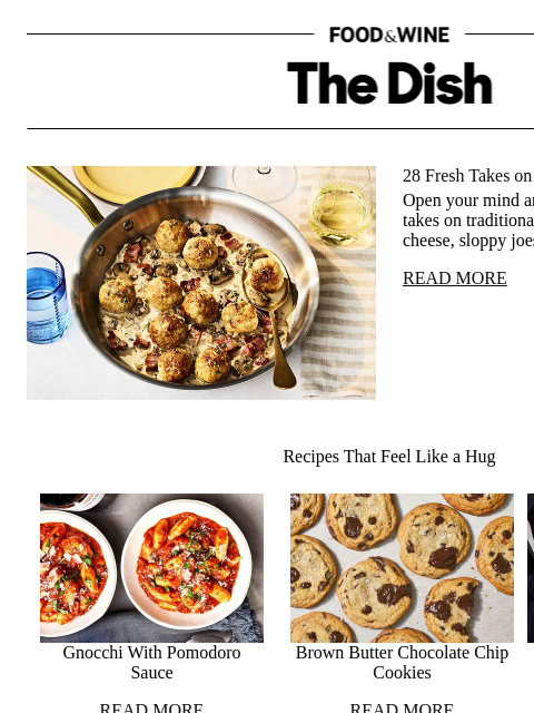 foodandwine newsletter: 28 Fresh Takes on Classic Recipes