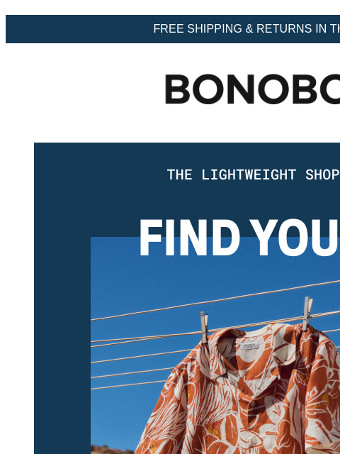 bonobos newsletter: Hot? Try Our Lightweight Shop.