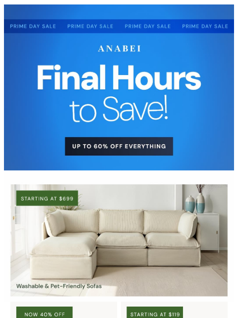 anabei newsletter: Last Call: Prime Day Deals
