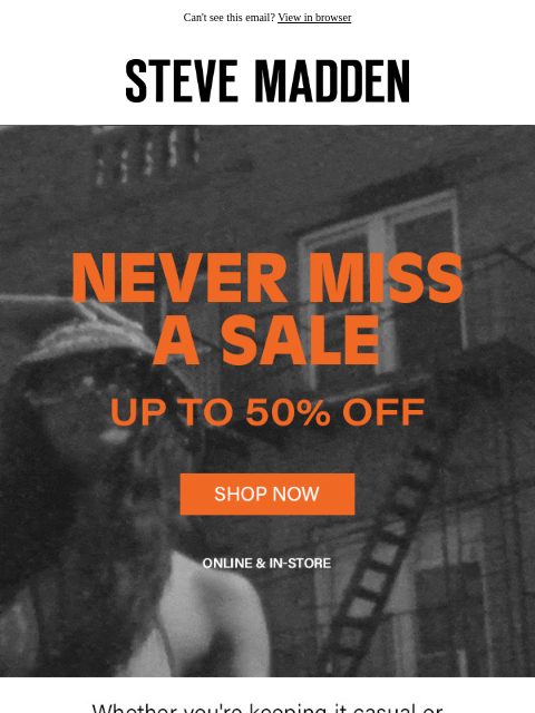 stevemadden newsletter: This Sale’s Got Range