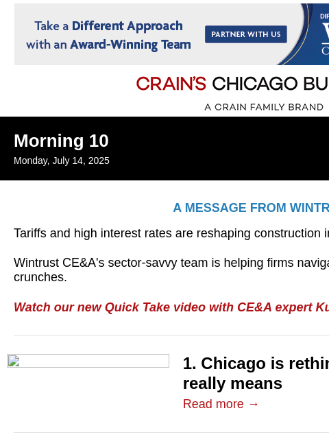 crainalerts newsletter: How Chicago is rethinking accessibility