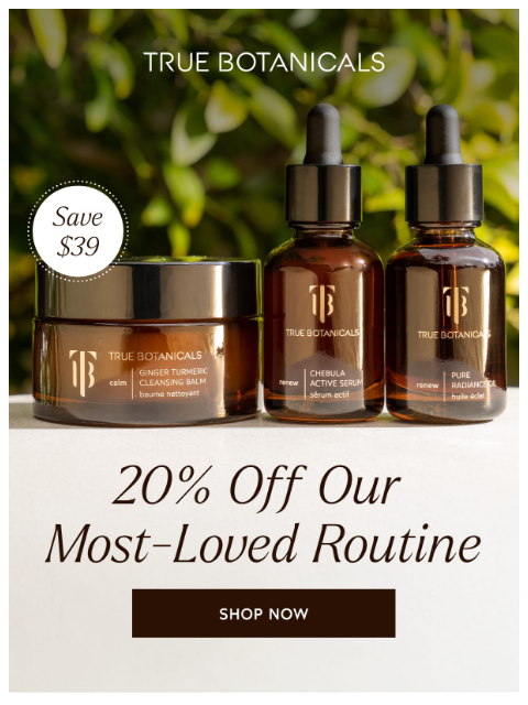 truebotanicals newsletter: Transform Your Skin With 20% Off