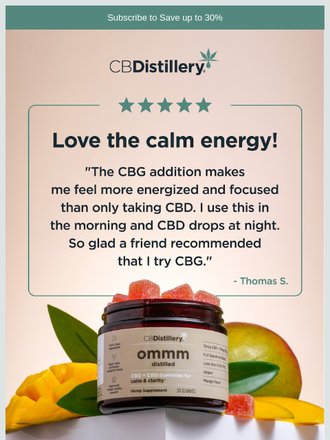 thecbdistillery newsletter: DecOMpress with ommm CBG