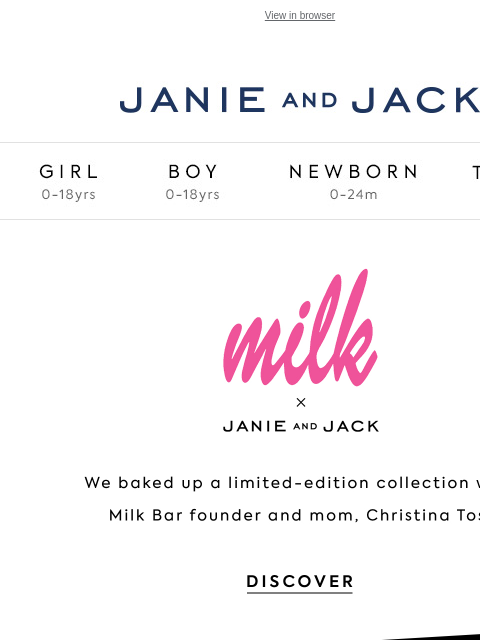 janieandjack newsletter: Your just desserts: Milk Bar x Janie and Jack