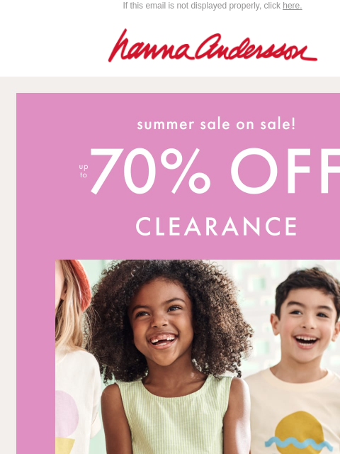 hannaandersson newsletter: 🎶 Up To 70% Off Summer’s Greatest Hits