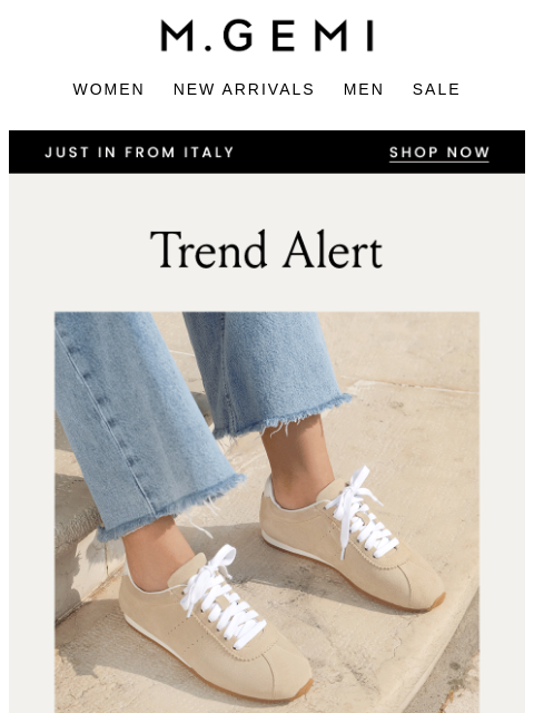 mgemi newsletter: It’s Here! Shop Our Brand-New Sneaker
