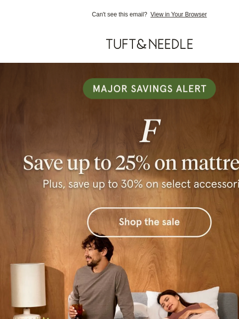 tuftandneedle newsletter: FLASH SALE: Limited time only!