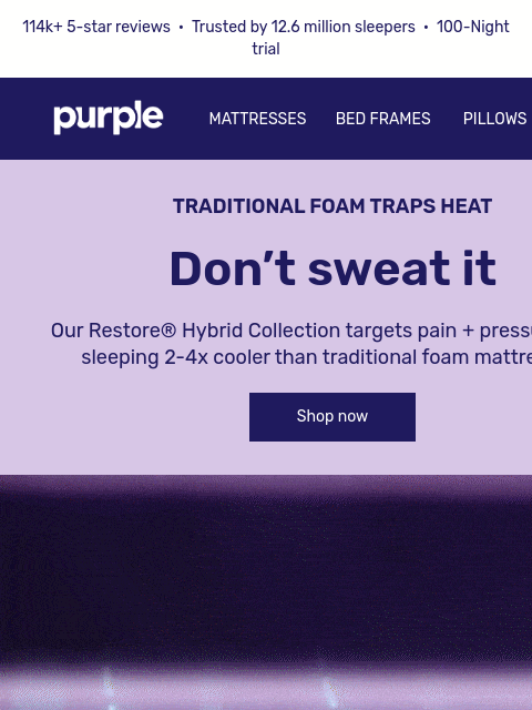 purple newsletter: Is your mattress making you sweat?