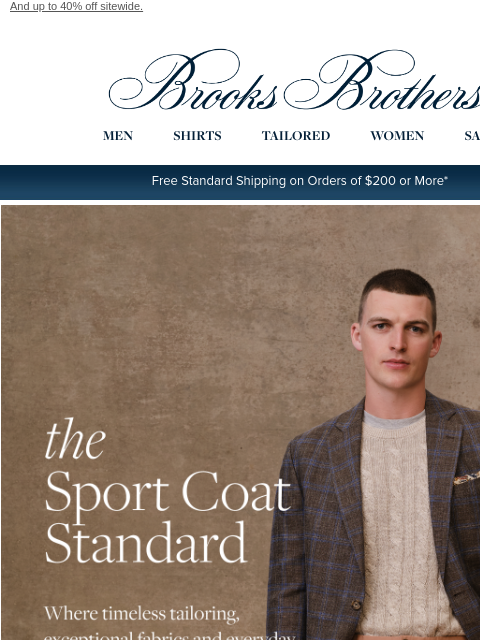 brooksbrothers newsletter: The elevated sport coat: $499