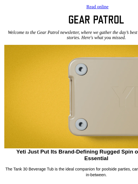 gearpatrol newsletter: Yeti's Latest Cooler Is Perfect for Parties