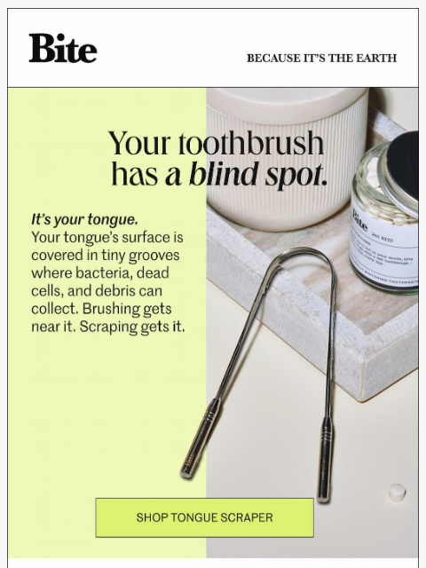 bitetoothpastebits newsletter: Brushed your teeth. What about your tongue?
