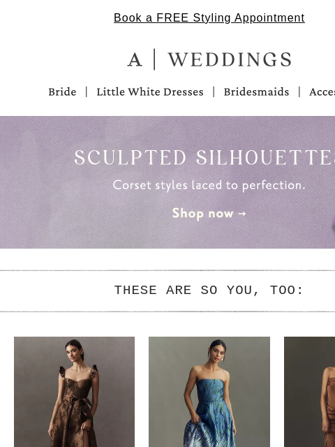 anthropologie newsletter: Corset dresses for your next wedding
