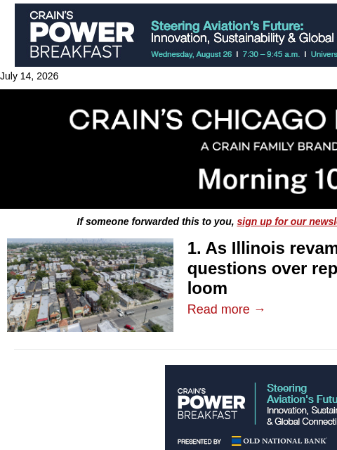 crainalerts newsletter: Illinois axes tax sale system​