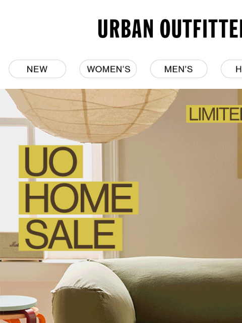 urbanoutfitters newsletter: UO Home Sale · Up to 50% Off