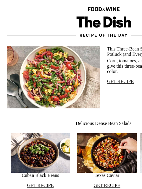 foodandwine newsletter: Three-Bean Salad