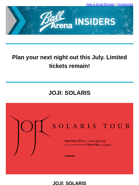 kroenkeentertainment newsletter: Don't Miss the Biggest Shows This July 🎶