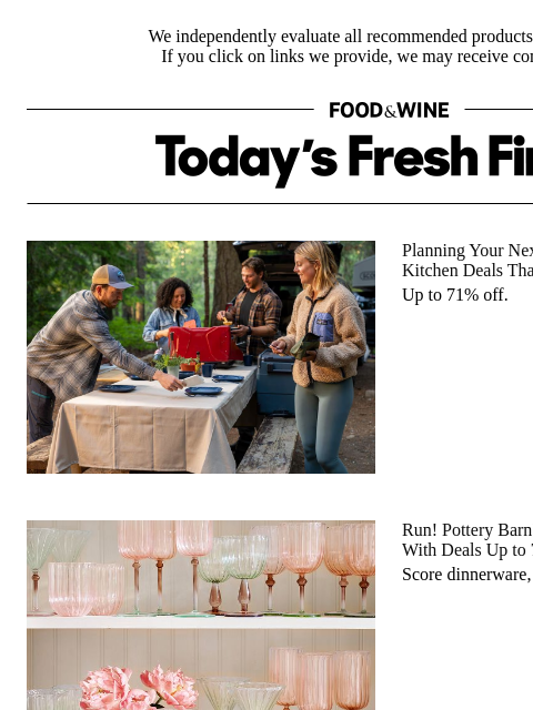 foodandwine newsletter: Run! Pottery Barn's Summer Sale Is Brimming With D...