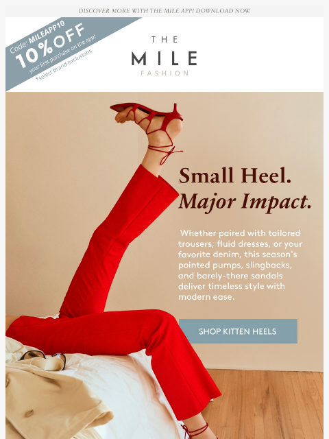 orchardmile newsletter: Shop the trend. Walk beautifully.