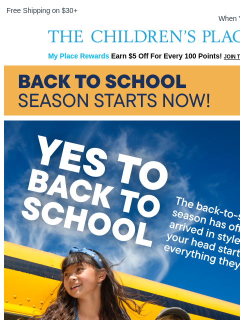 childrensplace newsletter: Check Out NOW for 50% Off Uniforms