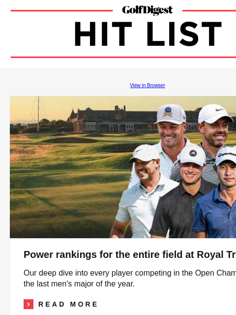 Robert MacIntyre delivers all-time quote about being too drunk to get to his press conference GolfDigest View in Browser Open Championship Power rankings for the entire field at Royal Troon Our deep