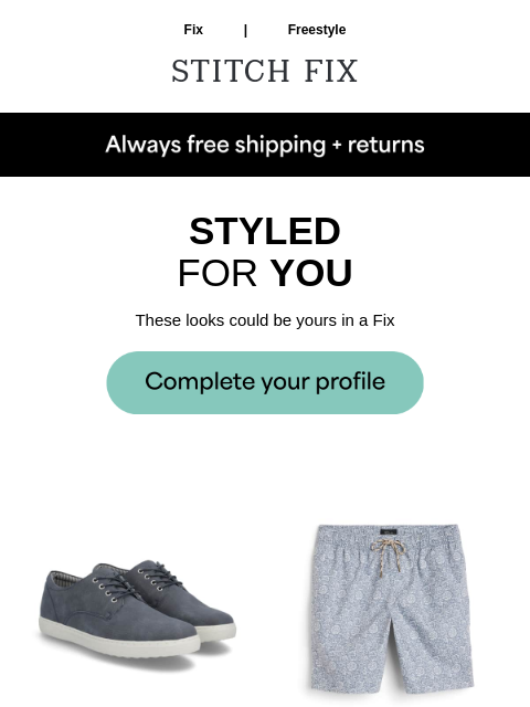 Get your Fix - STYLEDFOR YOU - These looks could be yours in a Fix - 'FIT REFRESH - 5 items selected especially for you - FIX FOR YOU - Treat yourself to new looks from your Stylist - STYLEMADE