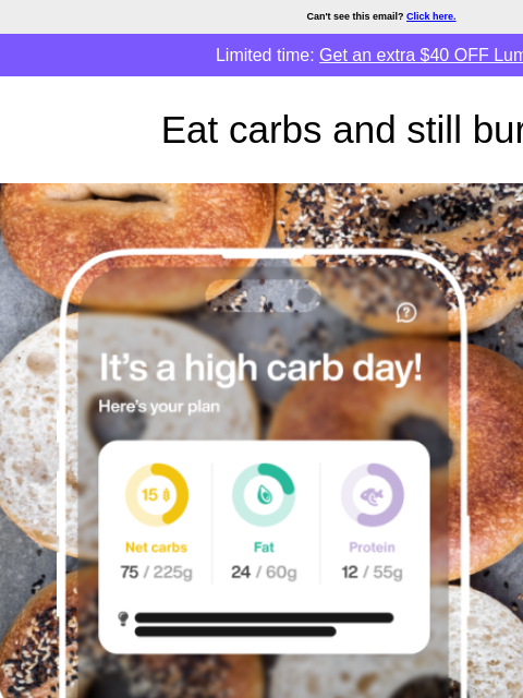 lumen newsletter: Feel like carbs make you gain weight from thin air...
