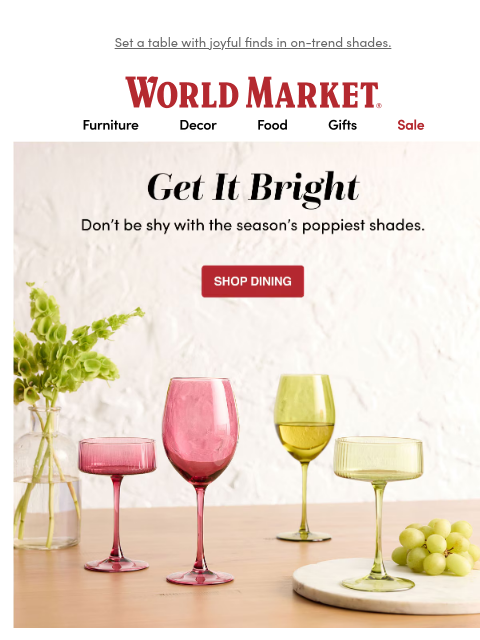 emailworldmarket newsletter: Say bye to boring beige with COLOR 🌸🌼🪻