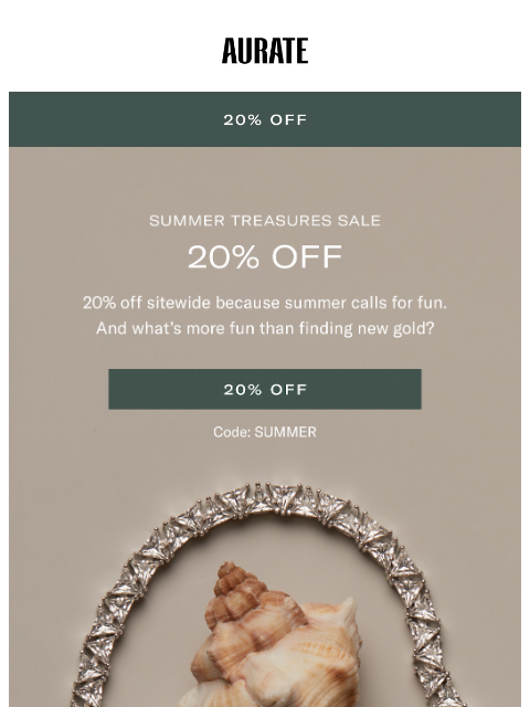 auratenewyork newsletter: FOUND: 20% OFF SITEWIDE