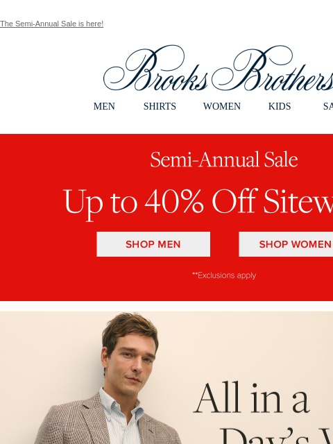 brooksbrothers newsletter: In-office summer style, at up to 40% off
