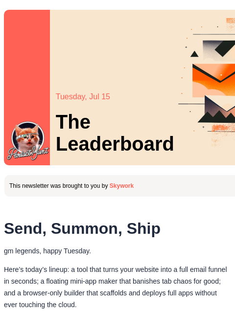 producthunt newsletter: 😸 Kill your tabs