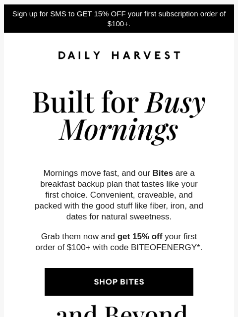 daily-harvest newsletter: Breakfast you don’t have to plan