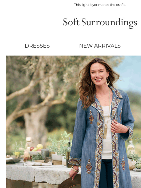 softsurroundings newsletter: Artisanal Details, Statement Style.