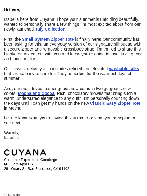cuyana newsletter: Finally, The Wait is Over