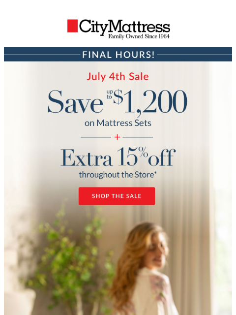 citymattress newsletter: Ends Tonight: July 4th Sale!