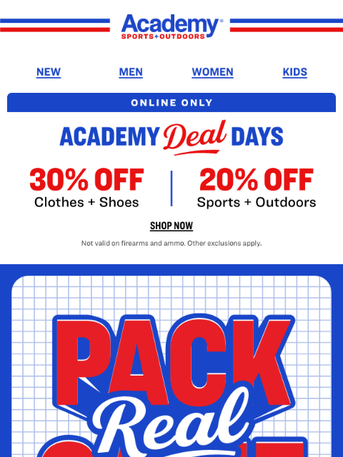 academy newsletter: Final Chance! 30% OFF Clothing + Shoes Online | 20...