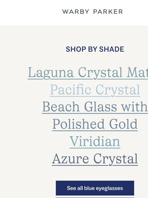 warbyparker newsletter: We’re (always) big on blue