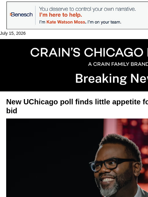 crainalerts newsletter: Mayoral race: U of C poll finds little enthusiasm ...