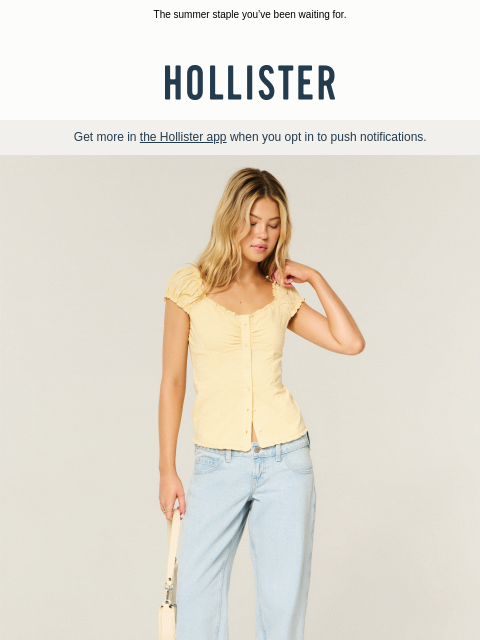 hollisterco newsletter: BACK IN STOCK: The Hollister Talia Top.