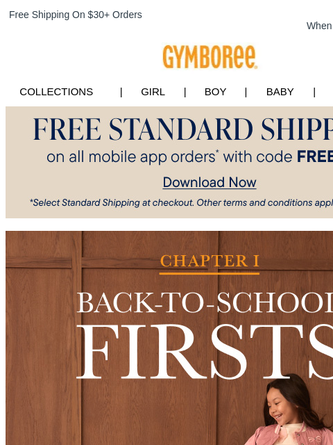 gymboree newsletter: Extra 20% Off Your Order + New Back-to-School Look...