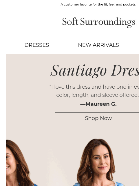 softsurroundings newsletter: Santiago Dress Collection