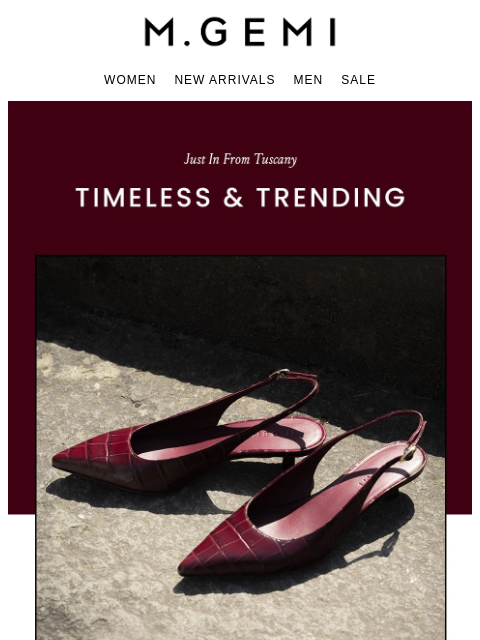 mgemi newsletter: NEW: Croco-Printed Slingback