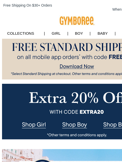 gymboree newsletter: Happening Now: Extra 20% Off Your Order w/ code EX...