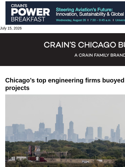 crainalerts newsletter: Chicago's top engineering firms