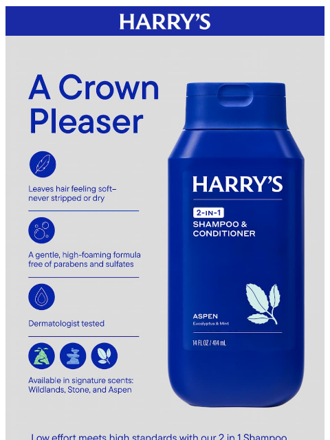 harrys newsletter: The 2-in-1 that simplifies your shower